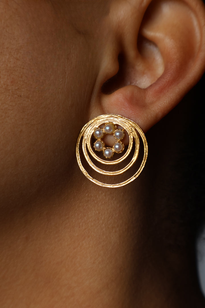 Brincos Espiral Dourada Prata 925 artesanais Portugal — Elisa Pires